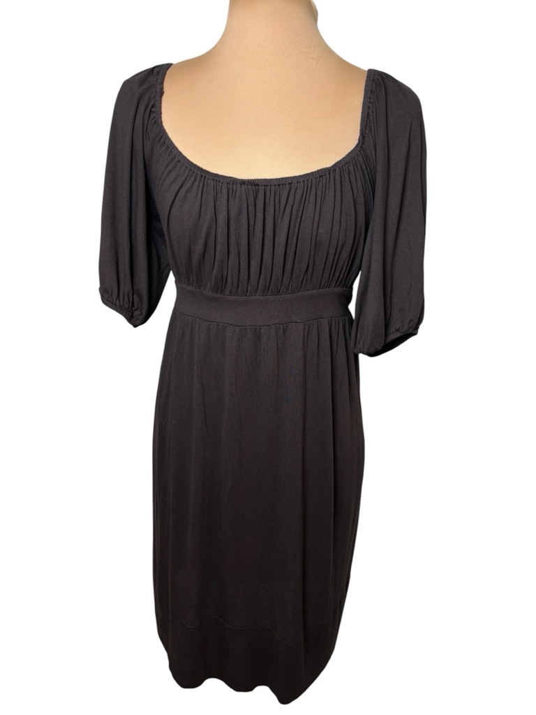 Juicy Couture Brown Babydoll Dress Empire Waist Puff Sleeve Size M